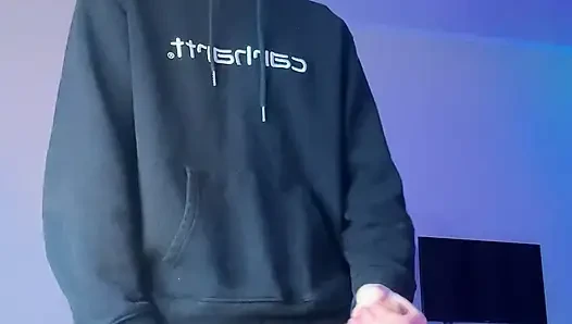Skinny Boy Holding Back a Huge Cumshot Until It Hurts