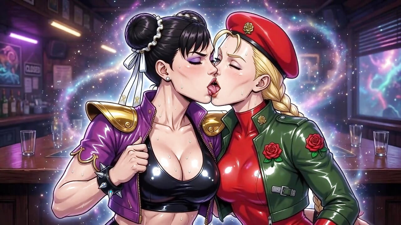 Cammy ve Chun Li öpüşüyor