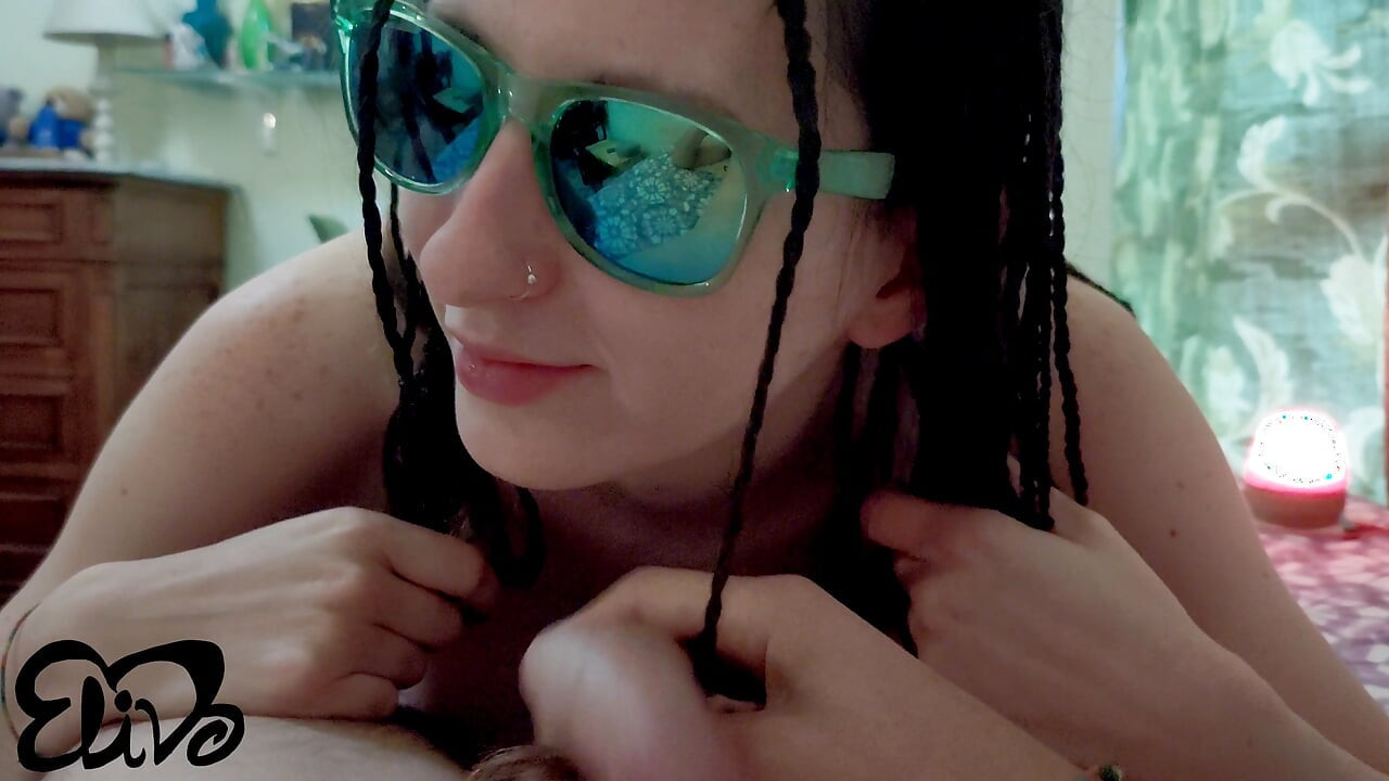 TEEN with pigtails wants cum and SUCKS cock on KNEES he can't resist