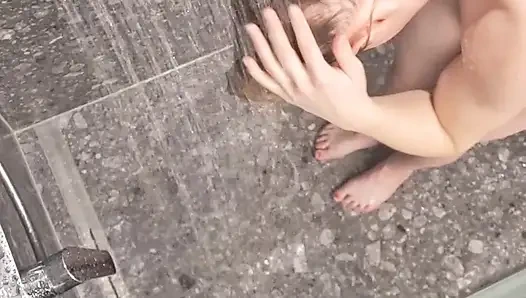 Are you soaping me up? Swiss girl in the shower