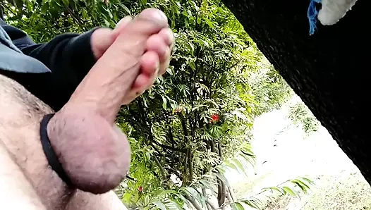 Parkta penis sağıyor