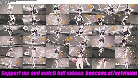 Ayame Hyakki - sevimli genç kedi kız dans ediyor + kademeli soyunuyor (3 boyutlu hentai)