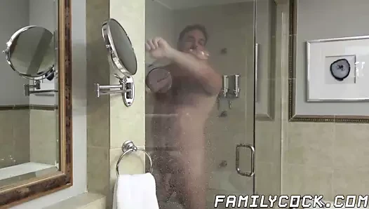 Twink üvey oğul görür onun üvey ve alır onun raw horoz