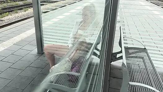 Horny slut makes it on the train track