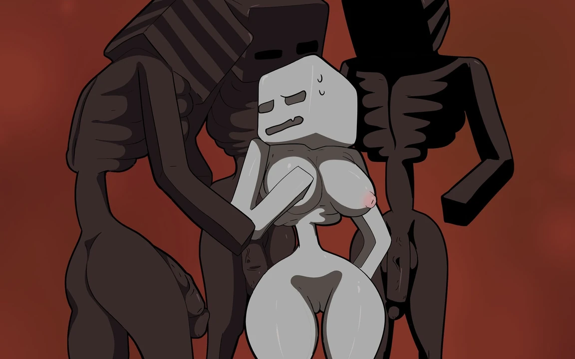 MineCraft 3 черных скелета и 1 белое.порно видео 2025