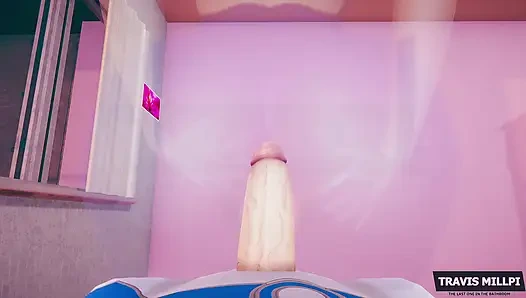 Unsichtbare frau fickt sich mit elastischem schwanz