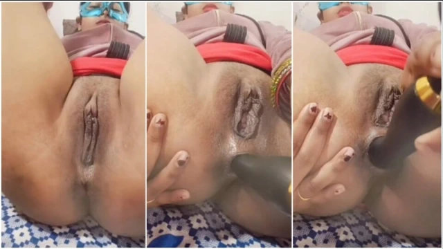 Masturbation by inserting 12 inch dildo in ass Desi Bhabhi Hindi Audio