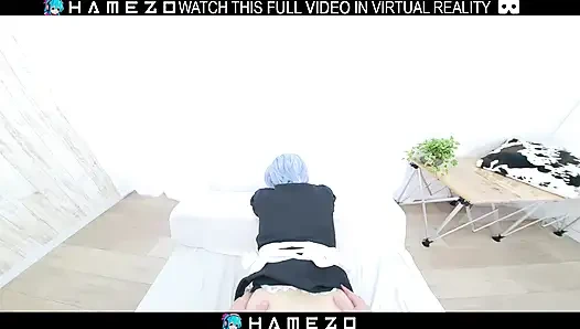 Japon azgın hizmetçi Cocoa Shirayuki sanal gerçeklikte ateşli bir sikişiyor.