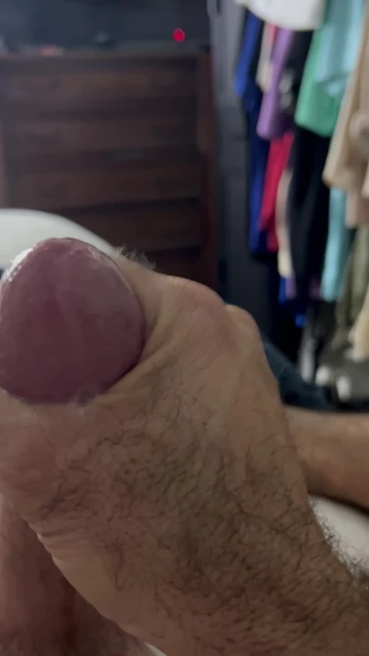 Cum eruption with some cum bubbles