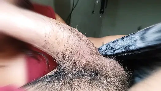 How delicious and fun it is to play with my mouth and the skin of my stepbrother's penis