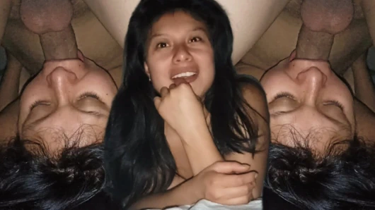 Masum kız öğrenci ağzını yabancıya veriyor derin gırtlak yapıyor