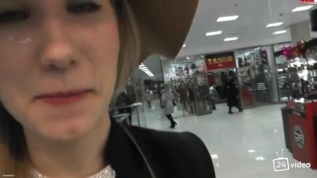 Walk with sperm on her face