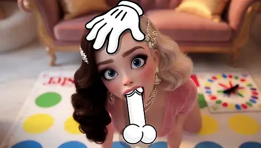 Zengin kız Crystal Twister oynamaya davet edildi ve bir yabancı tarafından sikildi