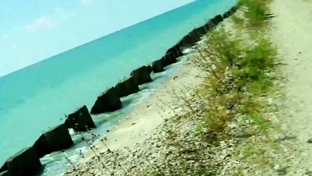 Üvey kızım bana deniz kenarında yürürken lezzetli bir sakso çekti