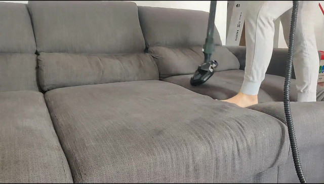 Cuckold, fucking my friend's wife on the sofa, she thought I was her husband