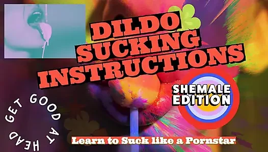 Dildo emme talimatları, transeksüelin büyük ve lezzetli bir yarağı var ve onu emecek