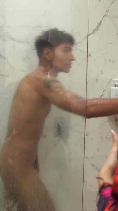 Big ass stepmom ends up fucking her skinny stepson after snooping on him in the shower | Clip 1