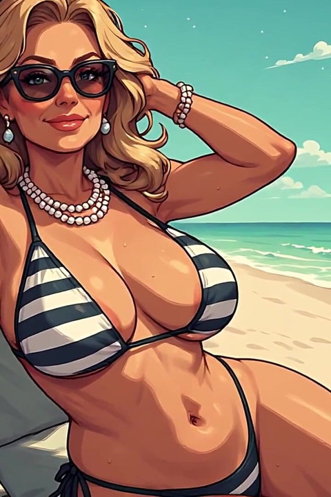 Plajda muhteşem kadınlar bikini sanatı