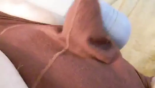 kahverengi kol külot içinde minik penis