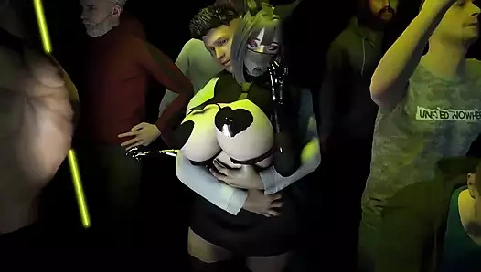 3 boyutlu iri güzel ateşli Asyalı sürtük striptiz kulübünde yabancıyla aldatıyor