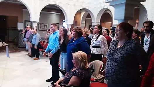 my polio girlfriend at a meeting