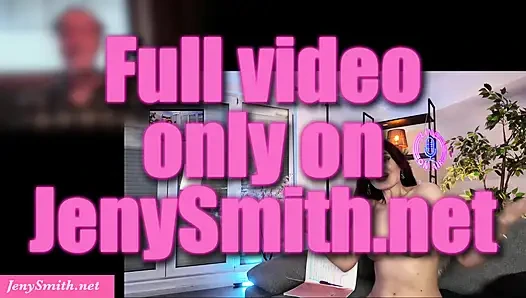 Ateşli orta yaşlı seksi kadın Jeny Smith İngilizce pratiği için bir öğretmen tuttu ama kız kamerada önünde mastürbasyon yaptı!