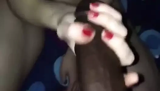 Blindfolded White Girl Slobbers Over 10 Inch BBC