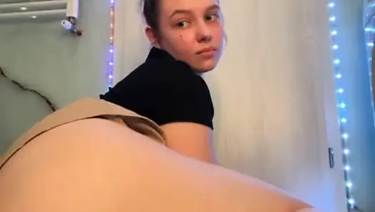 Anal fingering and playing with tight pink pussy