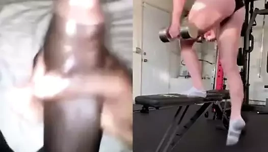 Je me branler en cam devant une meuf qui fait sa gym