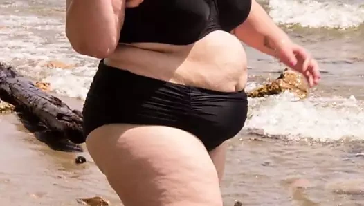 Bbw kıvrımlı seksi bacak dans güzel kadın külot mavi elbise