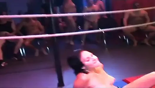 Mature Brunette Stretched Wide in Wild Gangbang Orgy
