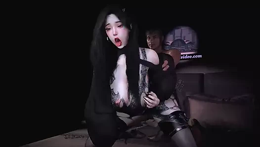 3 boyutlu büyük memeli Asyalı orta yaşlı seksi kadın büyük yaraklı patronu tarafından çok sert sikiliyor