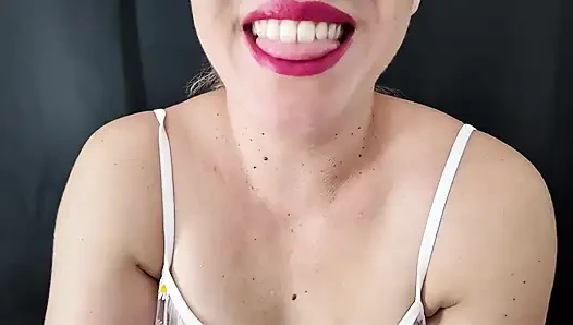 Rote lippen blowjob WICHs-sperma-countdown von 60