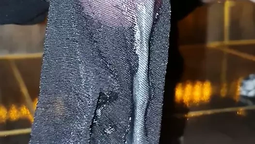 my friend stocking cummed hard