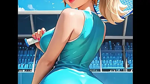 (yapay zeka oluşturuldu) Peach, Rosalina, Boo, Bowsette, Pauline ve Daisy'nin derlemesi