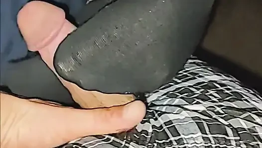 Yaramaz zenci nike bilek çorapsız çorapla çorapla ayakla muamele ve terlik çıkarma