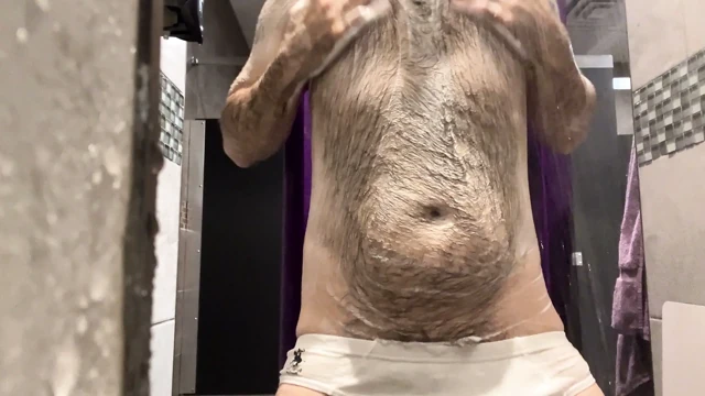 Handsome hairy erect public gym