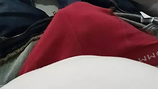 Step mom zipped step son jeans and pulled out his dick and handjob