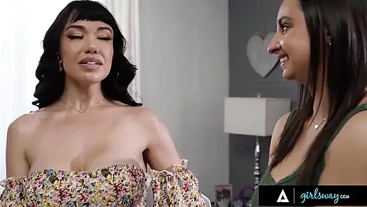 Girlsway - orta yaşlı seksi kadın küçük puck üvey kızı Hailey Rose'un yapay zeka versiyonuna mastürbasyon yaparken yakalıyor
