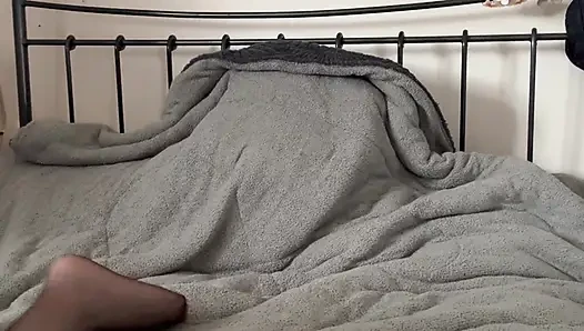 black stockings and red body suit home alone with my favourite lube