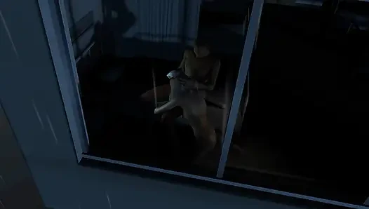 Sex with a Nurse in a Rainy Night