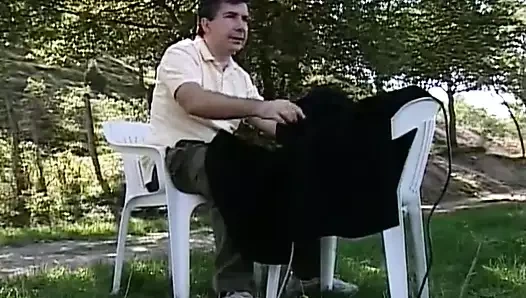 Genç sarışın civciv açık kahrolası tarafından büyük adam