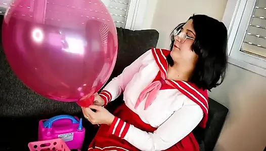 Anime üniversiteli kız balonlar ve amcık oyunu - tavşan tezgahbası