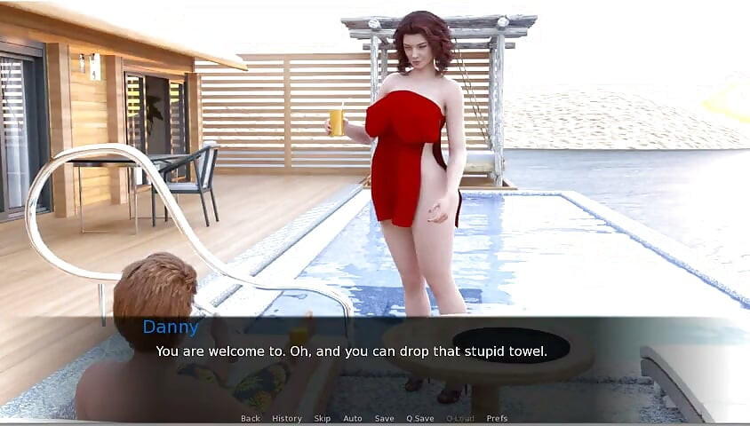 Milftopia - oyun - rol yapma - orta yaşlı seksi kadın amında ve götünde iki dildo deniyor