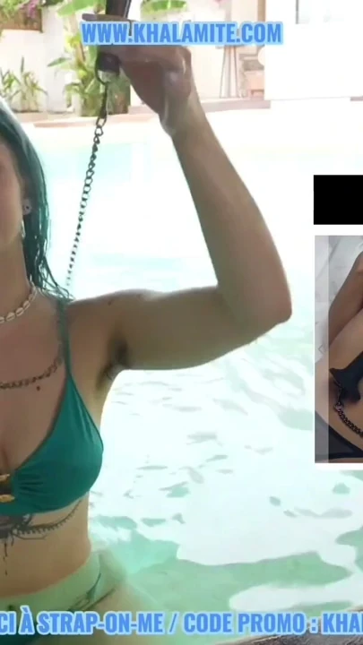 Kendini boşaltmak için tek ihtiyacı olan XL Strap-on-me dildosu - French Vlog Bali Pool KHALAMITE | Clip 2