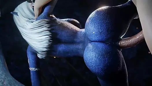 Güzel, atmosferik bir ormanda, şövalye draenei kızı sert sikiyor