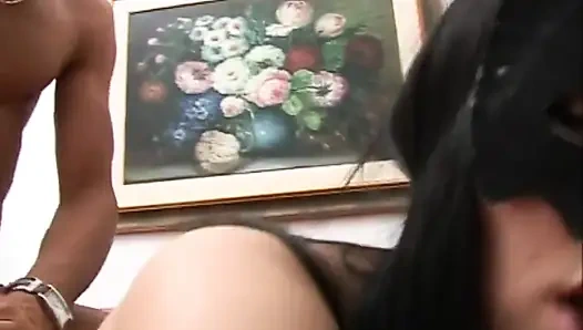 Amateur couple hairy pussy fucking in masked