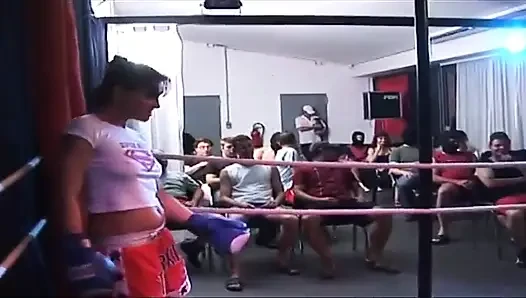 Blonde Mature Babe's Dripping Rosebud Gangbang in Wrestling Ring