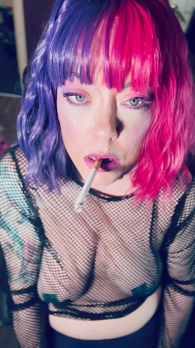 A Pretty In Pink Princess, Tina Snua, Chain Smokes 2 Cigarettes With Match Light Ups - Smoking Smoker