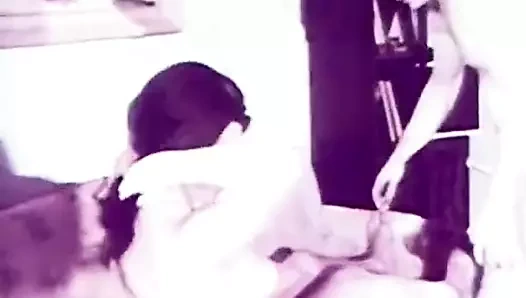 Çiftler lanet ve bir apartman dairesinde sağladım (1960'larda vintage)